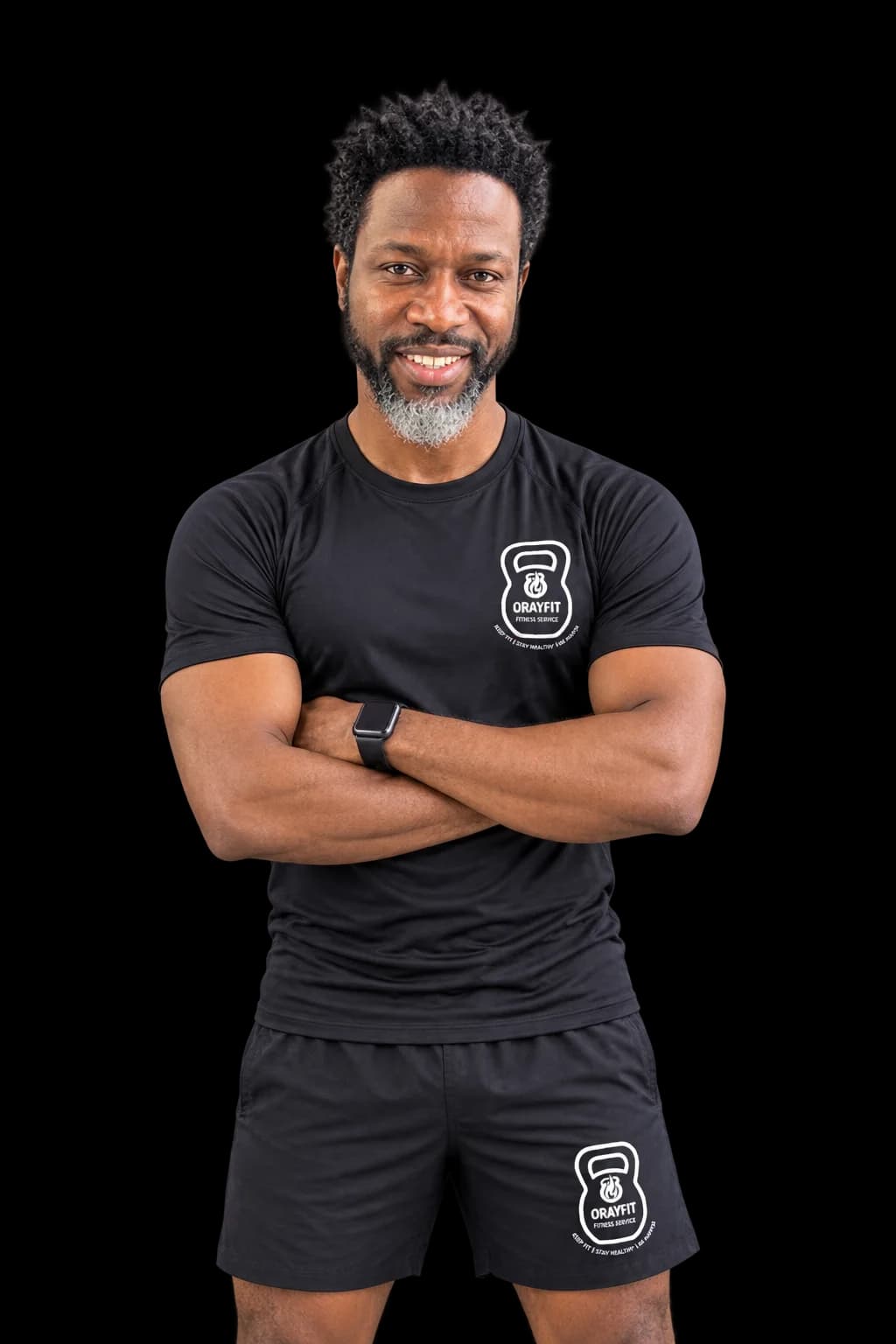 Orayfit's head coach squatting
